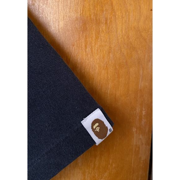 A BATHING APE BAPE College Font Graphic T Shirt Vintage Single Stitch Sz S Black - Picture 6 of 12